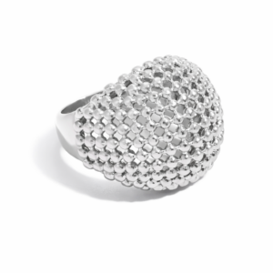 Anillo Panal Plateado